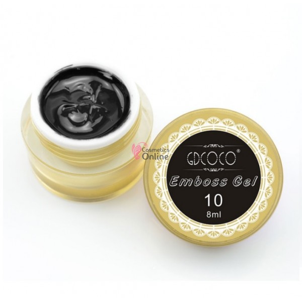 Gel UV / LED GDCOCO Nail Art Emross Gel 3D colorde 8ml Cod: 10 Negru (Black)